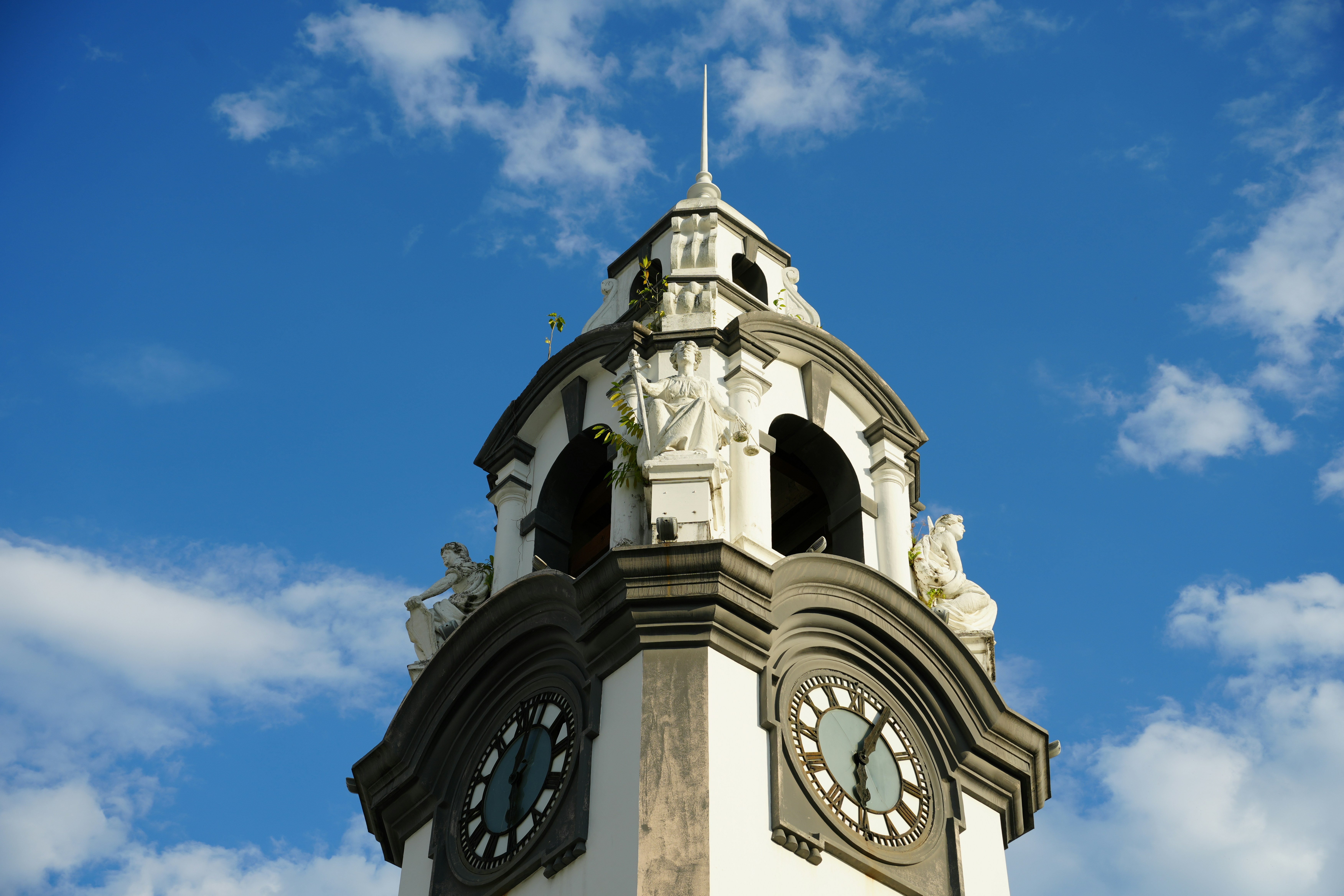 Ipoh Birch Memorial Clock Tower against a bright blue sky, Perak, Malaysia