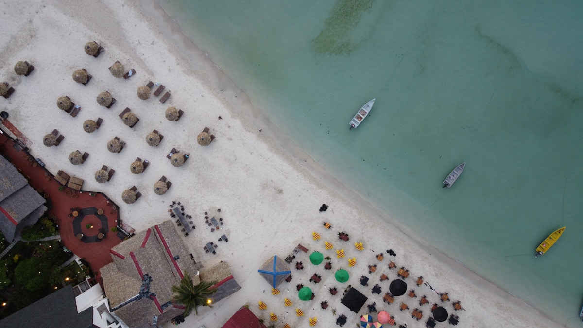 Aerial view of Long Beach, Perhentian Islands, Malaysia