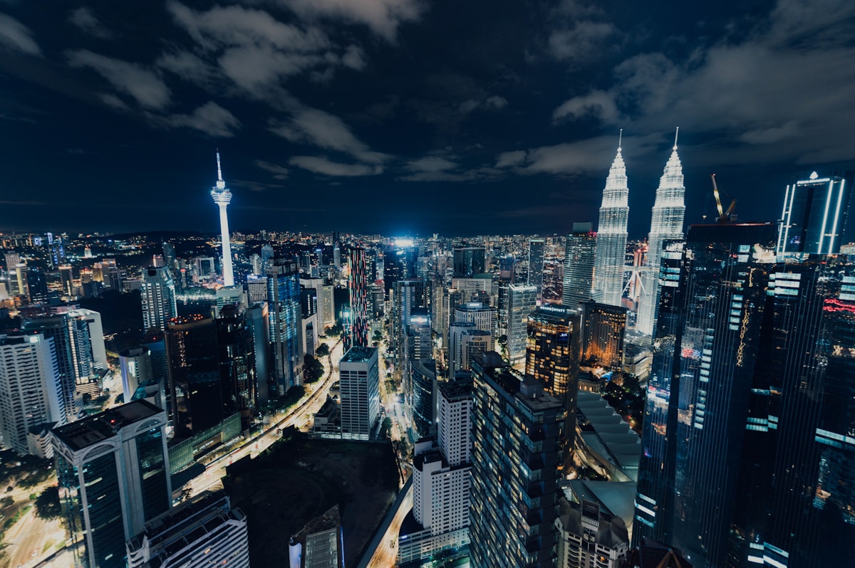 City skyline during night time, Kuala Lumpur, Malaysia