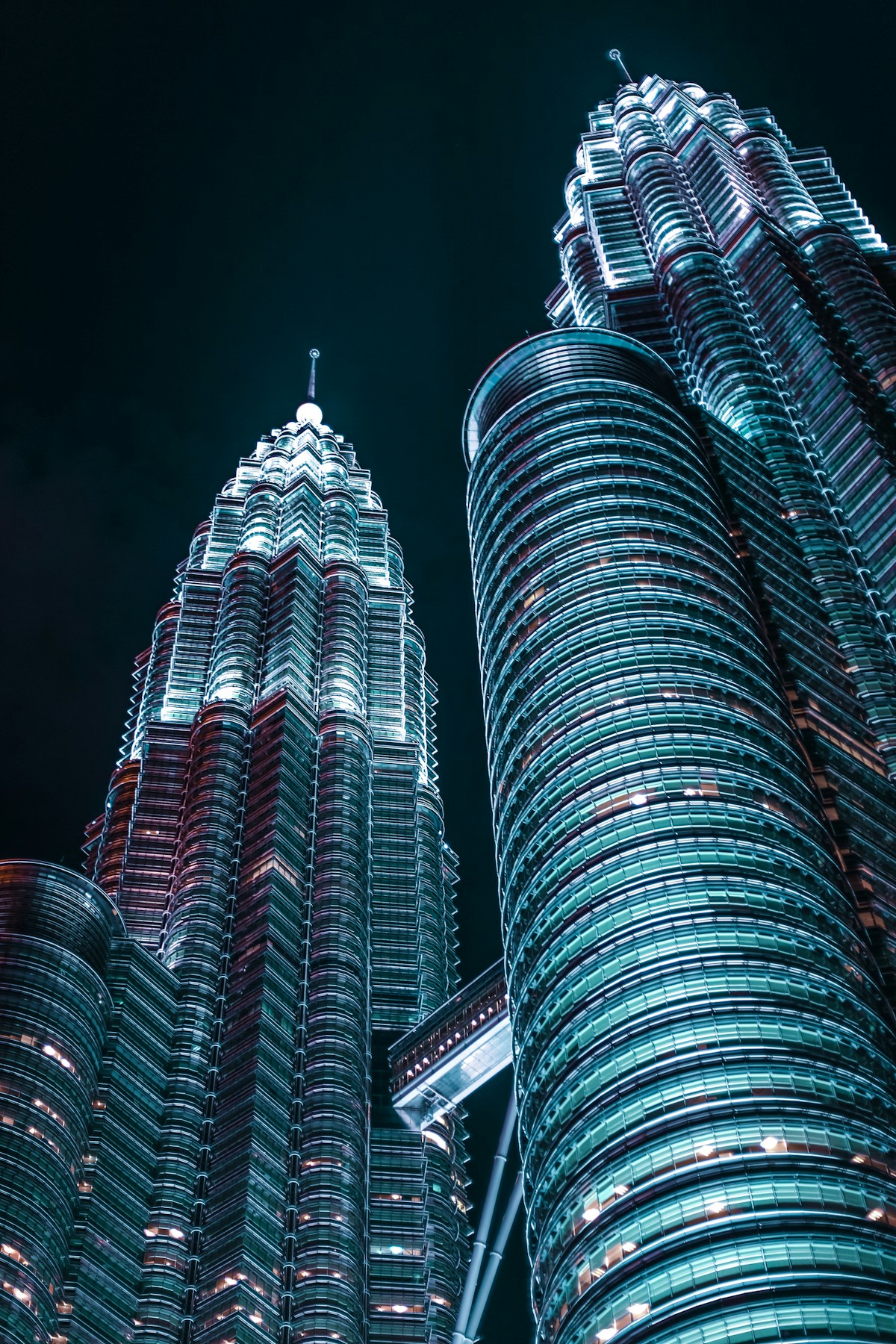 Low-angle Petronas twin tower, Kuala Lumpur, Malaysia