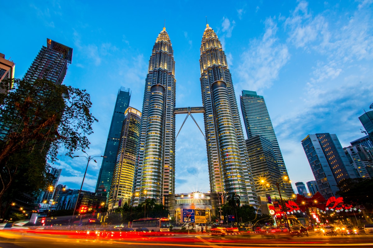 Kuala Lumpur city skyline at night, Malaysia tourism campaign