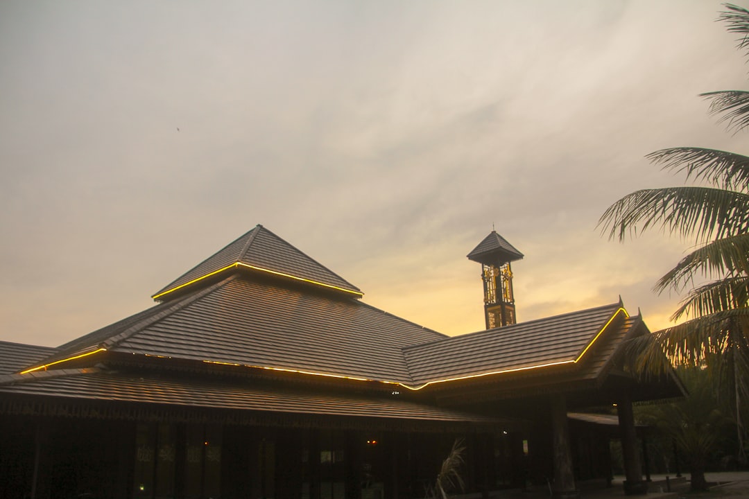 Masjid Ar-Rahman mosque at sunset with minaret, Kota Bharu, Kelantan, Malaysia