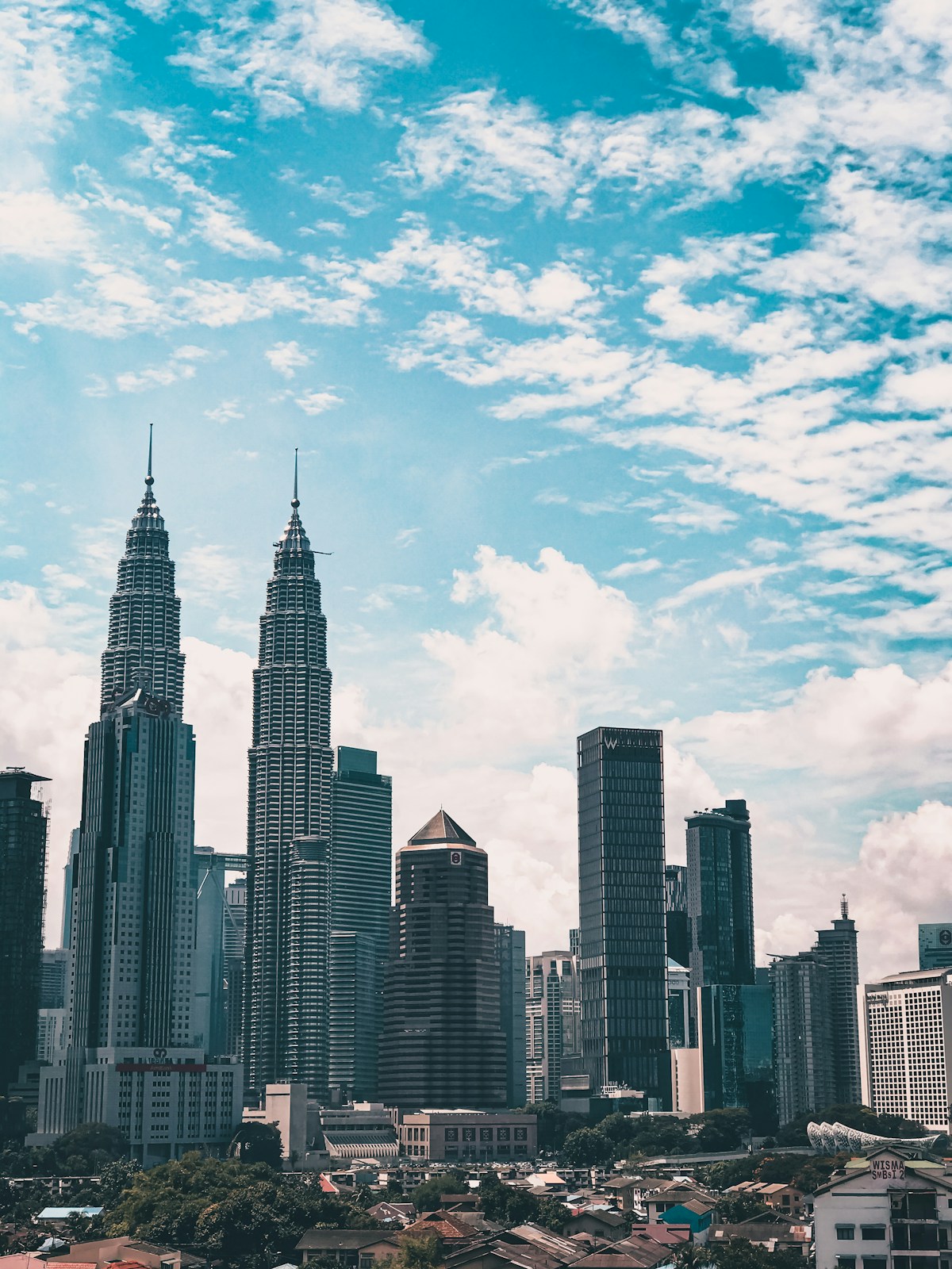City buildings under blue sky, Kuala Lumpur, Malaysia