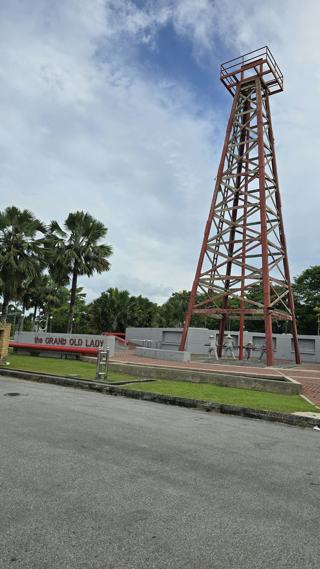 The Grand Old Lady oil derrick landmark on Canada Hill, Miri, Sarawak, Malaysia