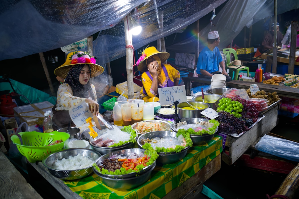 Night market food stall, Penang, Malaysia hawker food