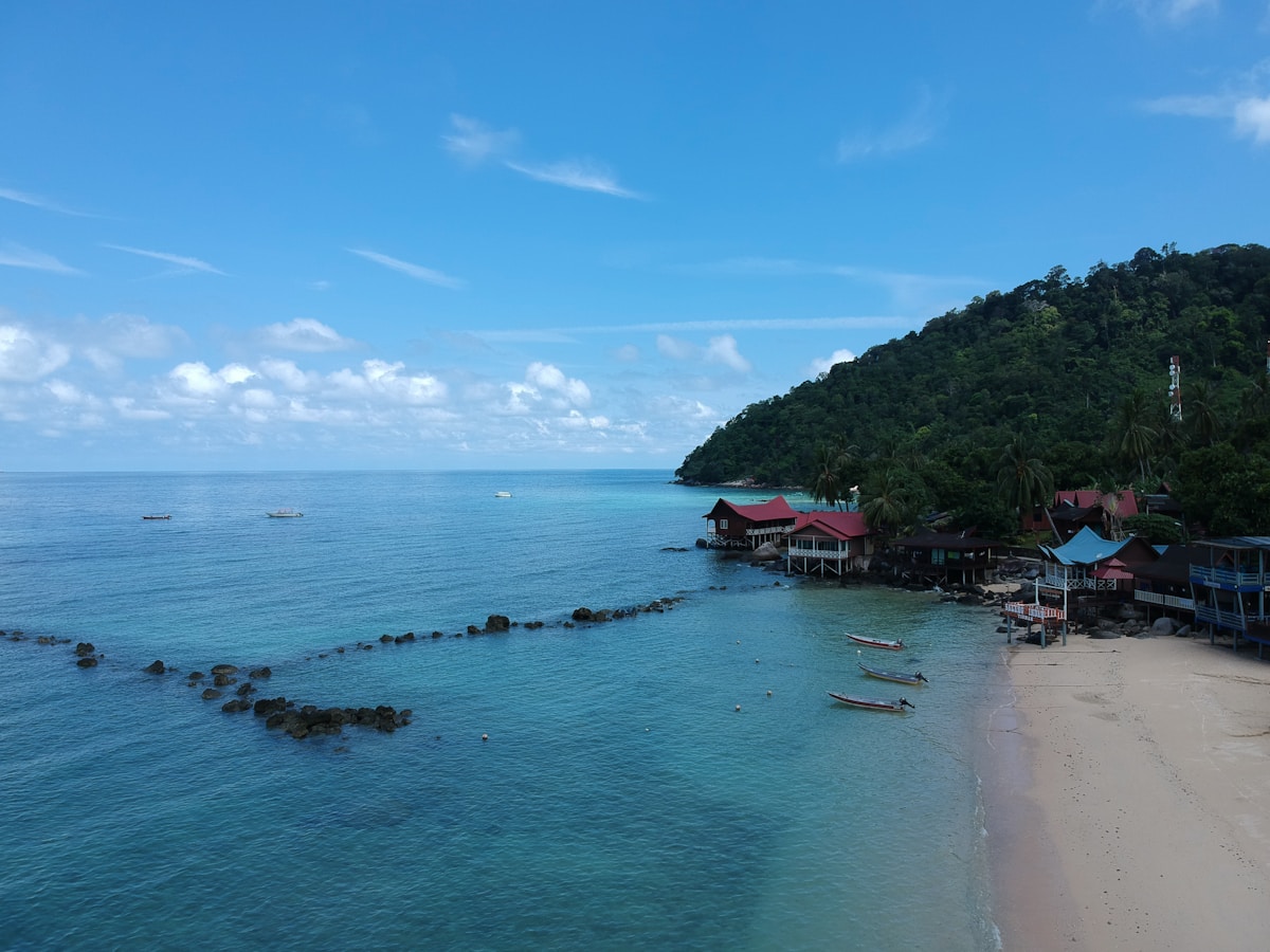 People on beach, Tioman Island, Pahang, Malaysia